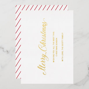 Minimalist Non Photo Merry Christmas Foil Holiday Card