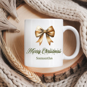 Minimalist Nordic Christmas Mug with Custom Name
