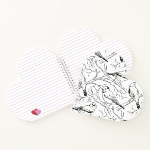 Minimalist North American Birds Line Art Pattern Notebook
