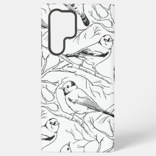 Minimalist North American Birds Line Art Pattern Samsung Galaxy Case