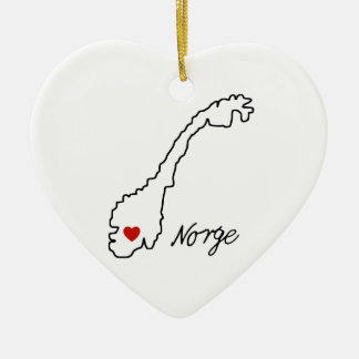 Minimalist Norway Map | Engagement Keepsake Ceramic Ornament