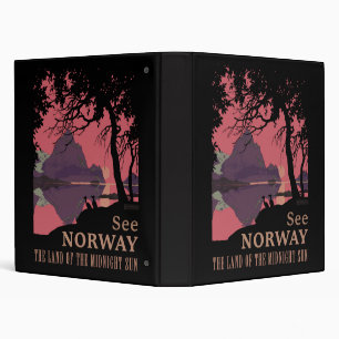 Minimalist Norway Sunset Poster - Mountain Fjord Binder