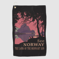 Minimalist Norway Sunset Poster - Mountain Fjord