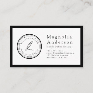Minimalist Notary Loan Signing Stamp Business Car Card