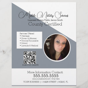 Minimalist Notary Mobile Services Photo QR FLYER B