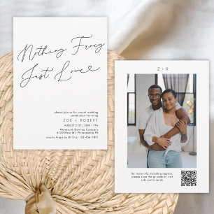 Minimalist Nothing Fancy Just Love Photo QR Code Invitation