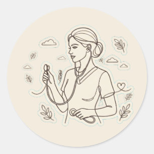Minimalist Nurse Sticker