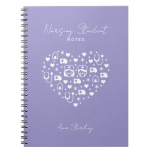 Minimalist Nursing Student Personalized Lavander Notebook