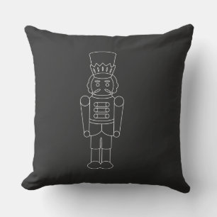Minimalist Nutcracker: Unique Sleek Design Throw Pillow