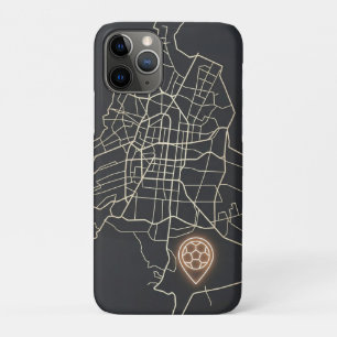 Minimalist NYC Soccer Map Pin Line Art iPhone 11 Pro Case