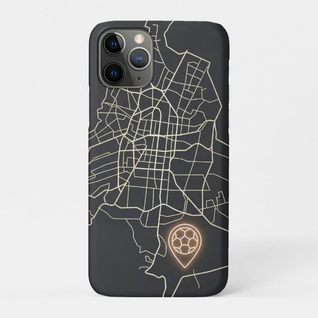Minimalist NYC Soccer Map Pin Line Art Case-Mate iPhone Case (Back)