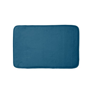 Minimalist ocean blue solid plain elegant modern bath mat