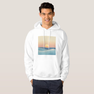 Minimalist Ocean Sunset Poster Hoodie