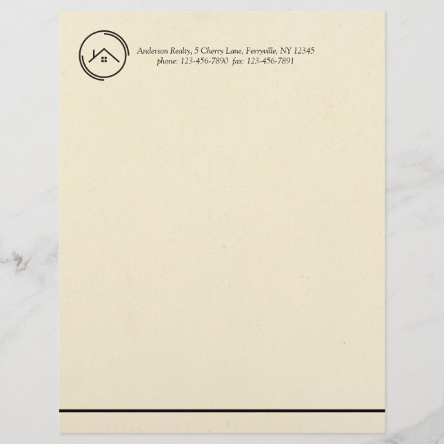Minimalist Off White Real Estate Letterhead (Front)