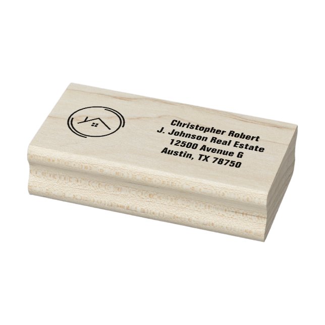 Minimalist Off White Real Estate Rubber Stamp (Stamp)