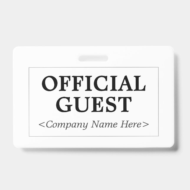 Minimalist "OFFICIAL GUEST" Badge (Front)