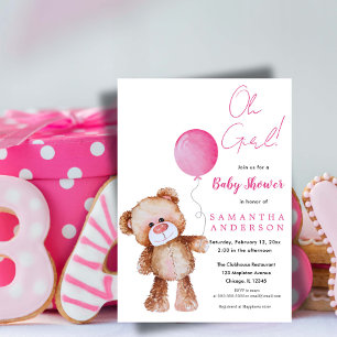  "Minimalist 'Oh Girl!' Baby Shower Invitation 