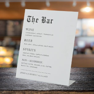 Minimalist Old Fashioned Wedding the Bar Sign