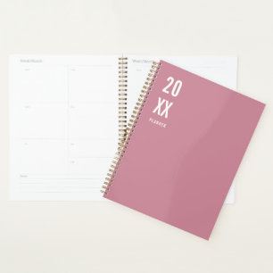 Minimalist Old Rose Undated Weekly Monthly Planner