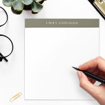 Minimalist Olive Green Elegant Monogram Notepad<br><div class="desc">Create your own personalized notepad with elegant monogram name and minimalist olive green color design.</div>