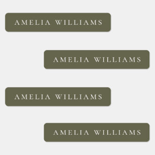 Minimalist Olive Green Personalized Name