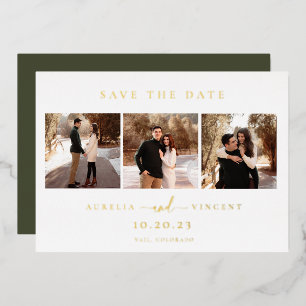 Minimalist Olive Green Photo Save The Date