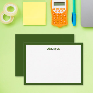 Minimalist Olive Green Single Border, Personalize Card