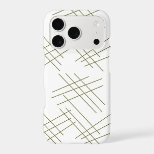 Minimalist Olive Line Art iPhone Case – Modern Geo