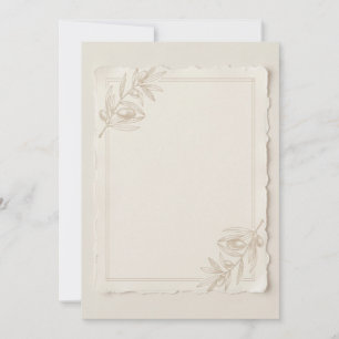 Minimalist Olive Wedding Details Card Handmade