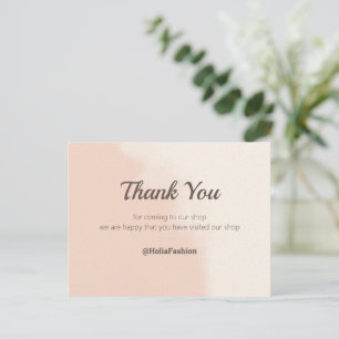 Minimalist Ombre Pink Thank You Postcard