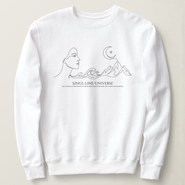  Minimalist One Line Art Print  Sweatshirt (Design Front)