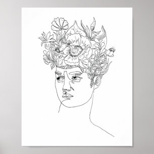 Minimalist One line drawing on Poster of David