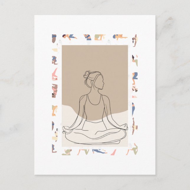 Minimalist One Line Woman Portrai Postcard (Front)