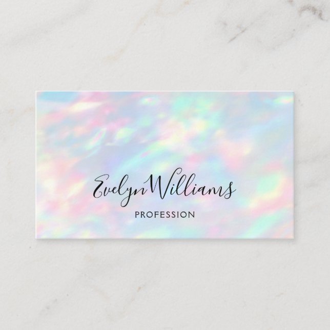 Minimalist Opal Stone Business Card (Front)