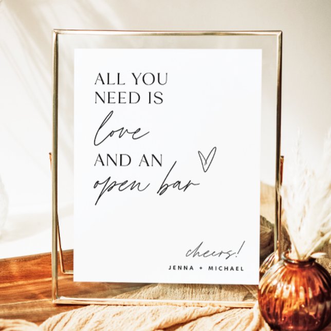 Minimalist Open Bar Sign | Modern Wedding Bar (Creator Uploaded)