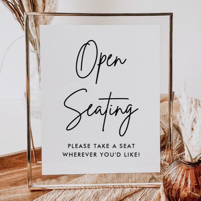 Minimalist Open Seating Sign, Find Your Seat Poster (Creator Uploaded)
