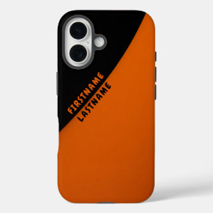 Minimalist Orange and Black Abstract iPhone 16 Case