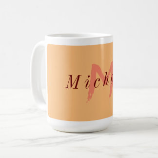 Minimalist Orange and Dark Red Initial  Coffee Mug