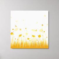 Minimalist Orange and White Poppies Meadow Floral