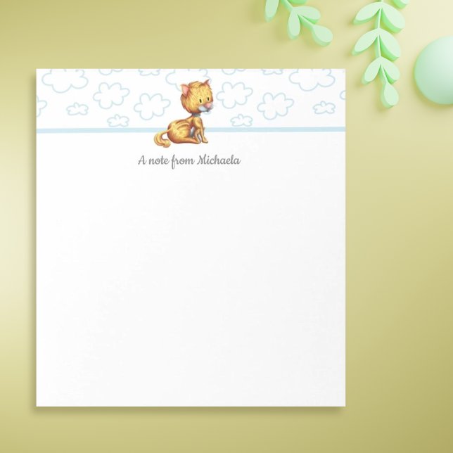 Minimalist Orange Cat Personalized Notepad (Cute personalized cat notepad for every day use
By Kinda Cute by Patricia Alvarez)