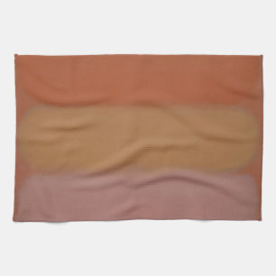 Minimalist Orange Colour Field Abstract Blocks Kitchen Towel