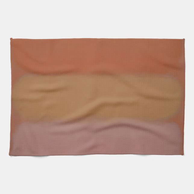 Minimalist Orange Colour Field Abstract Blocks Kitchen Towel (Horizontal)
