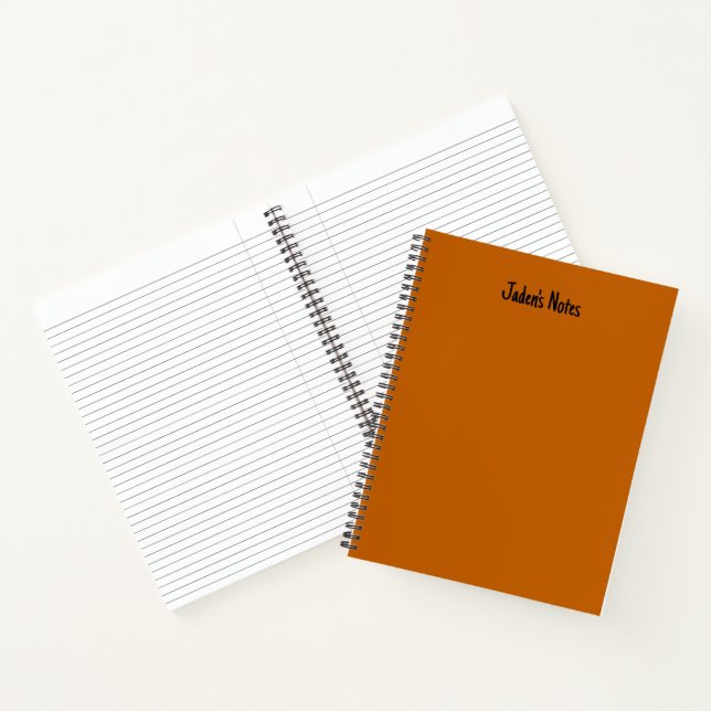 Minimalist Orange Cover Personal Name Writing Notebook (Inside)