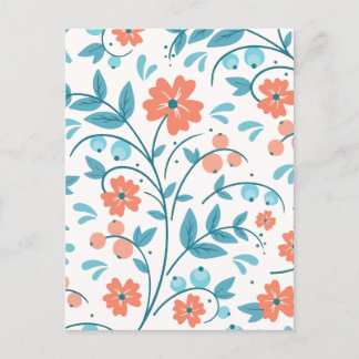 Minimalist orange flower holiday postcard