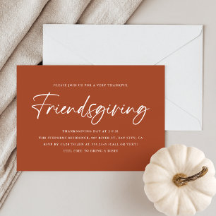 Minimalist Orange Friendsgiving Invitation