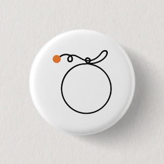 Minimalist Orange Fruit One Line Art Orange Dot 1 Inch Round Button