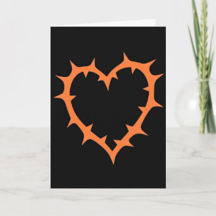 Minimalist Orange Spiked Heart Card