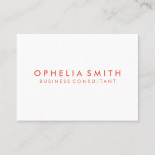 Minimalist Orange Text Business Card