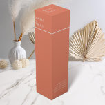 Minimalist Orange Wedding Wine Box<br><div class="desc">Add a touch of elegance to your wedding with our minimalist orange wine box, designed to complement our matching stationery suite. Featuring a sleek vibrant orange background with white text, this label perfectly balances simplicity and sophistication. The thoughtful typography and cohesive design ensure your wine bottles make a stylish statement,...</div>