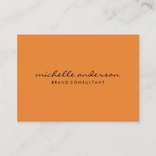 Minimalist Orange with Cursive Text Business Card